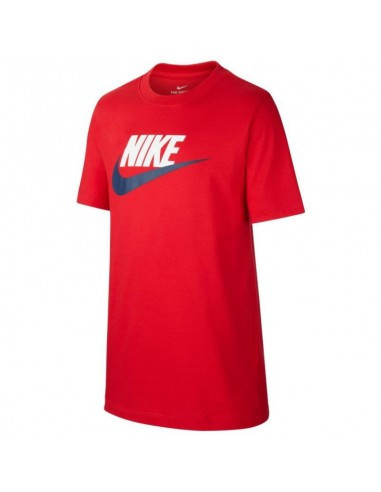 Nike Camiseta Algodon Jr. Roja/Blanca