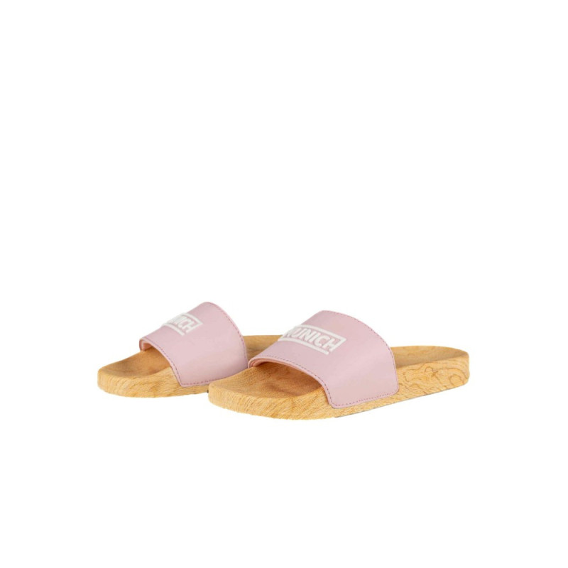 Munich flat slider w wood effect/pink c/p