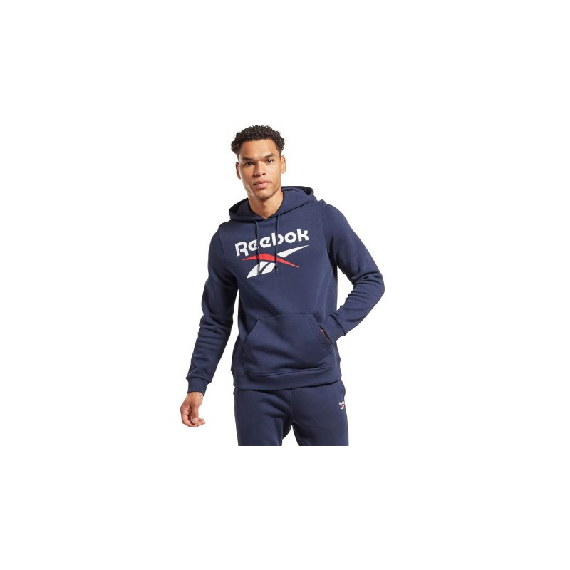Reebok identity big logo fleece hoodie vector navy