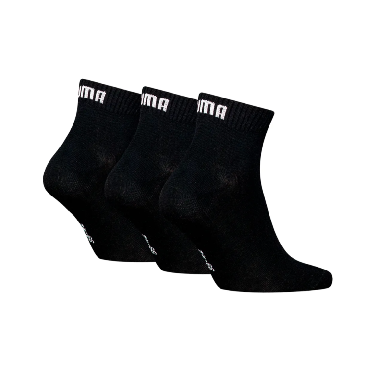 Puma quarter plain pack x3 black