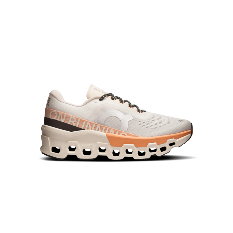 On cloudmonster 2 Ivory/tangerine