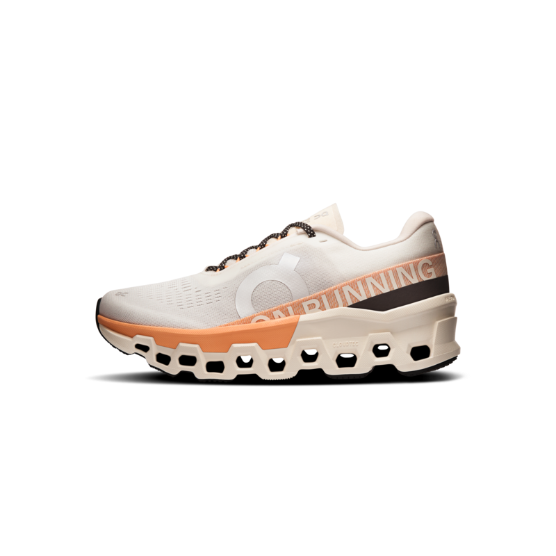 On cloudmonster 2 Ivory/tangerine