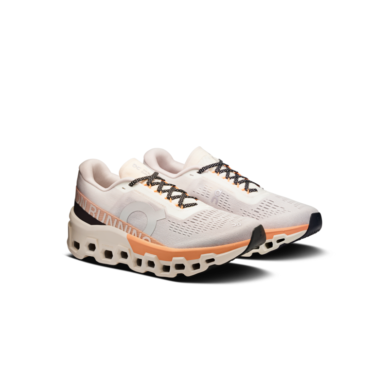 On cloudmonster 2 Ivory/tangerine