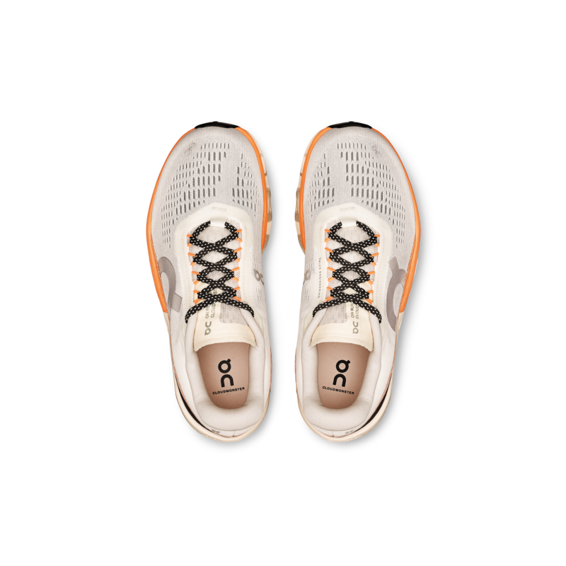 On cloudmonster 2 Ivory/tangerine