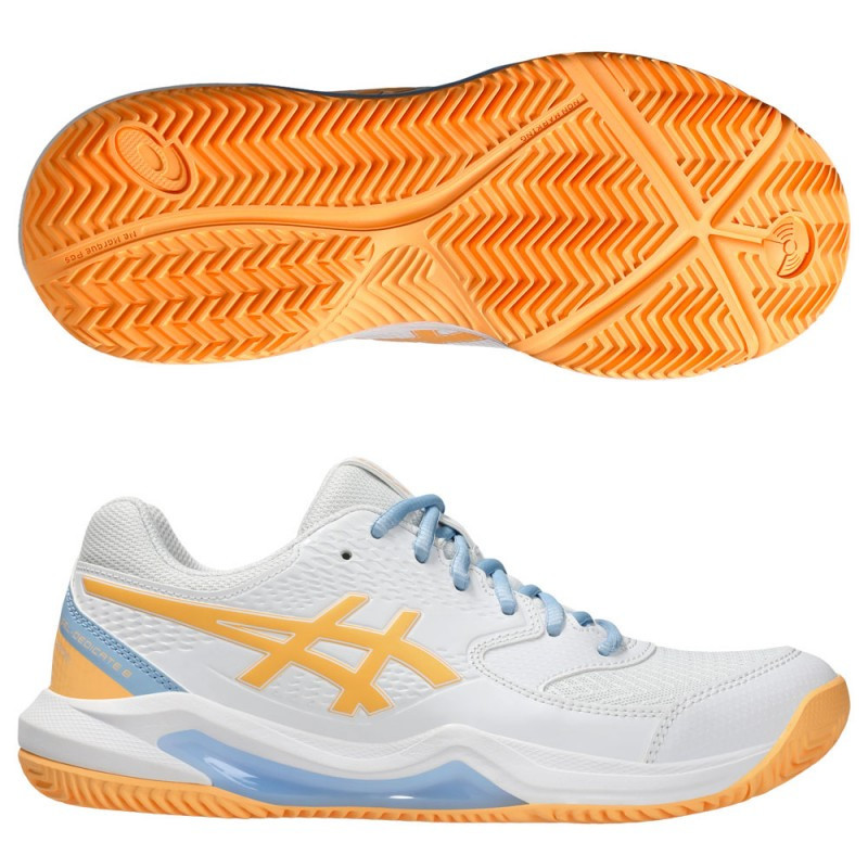 Asics gel-dedicate 8 padel white/orange glow