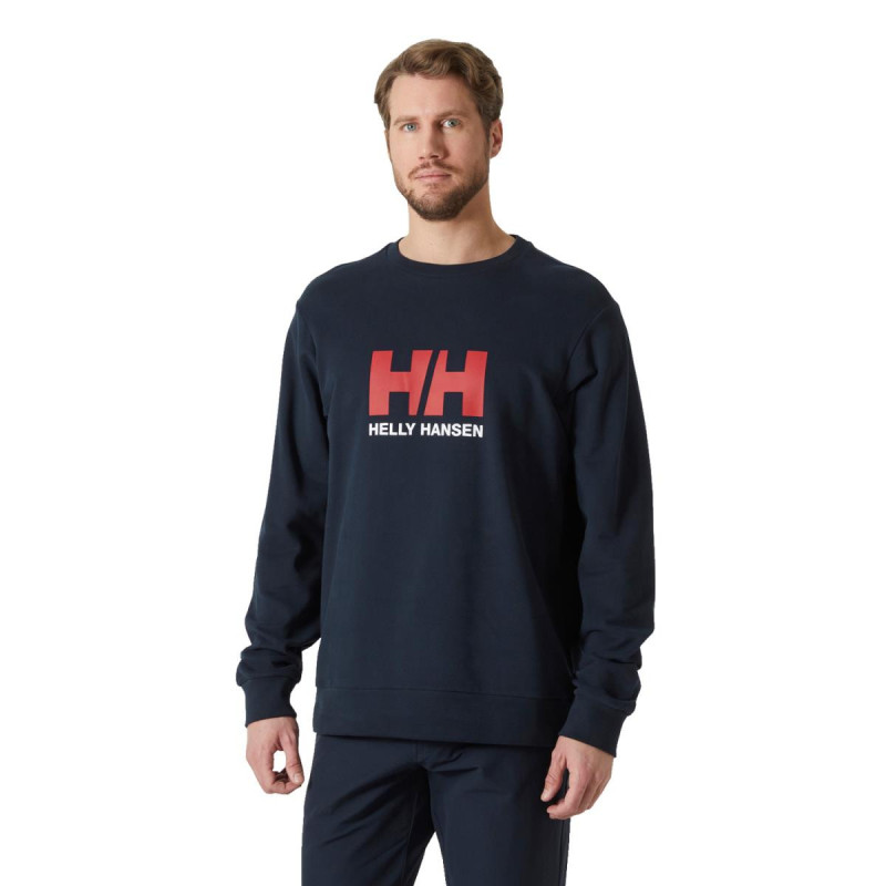 Helly hansen logo crew sweatshirt navy/red-white