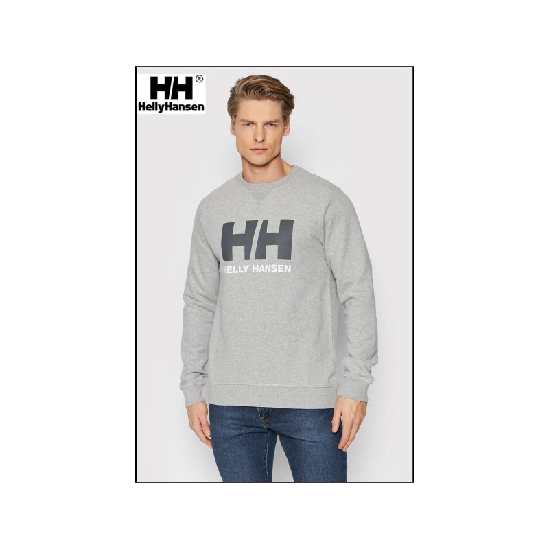 Helly hansen logo crew sweatshirt grey/black-white