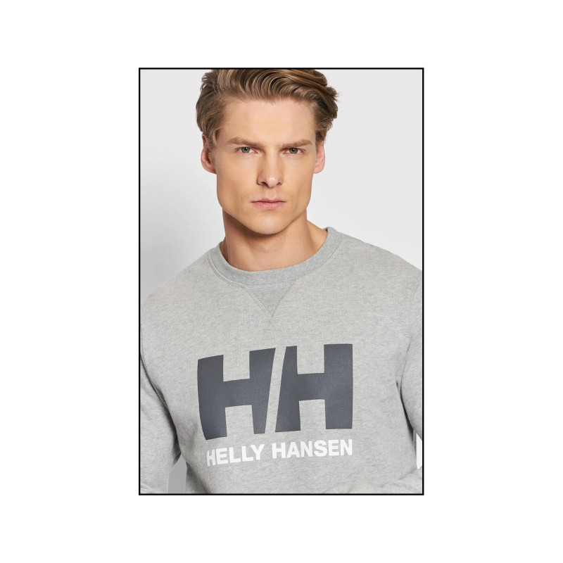 Helly hansen logo crew sweatshirt grey/black-white