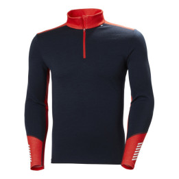 Helly hansen lifa merino midweight 1/2 zip navy/red
