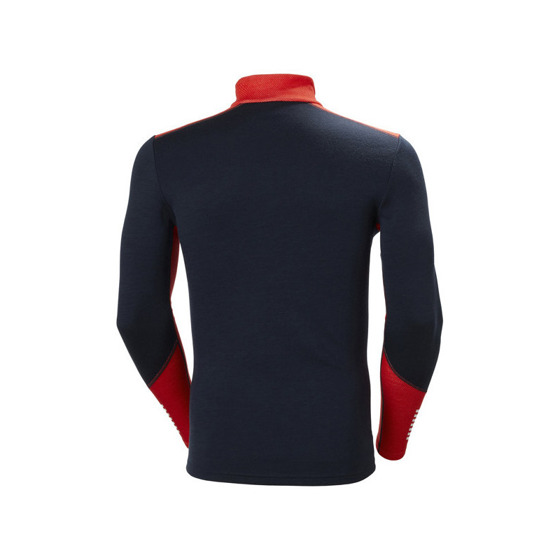 Helly hansen lifa merino midweight 1/2 zip navy/red