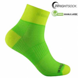 Wrightsock Coolmesh calcetin quarter green/yellow