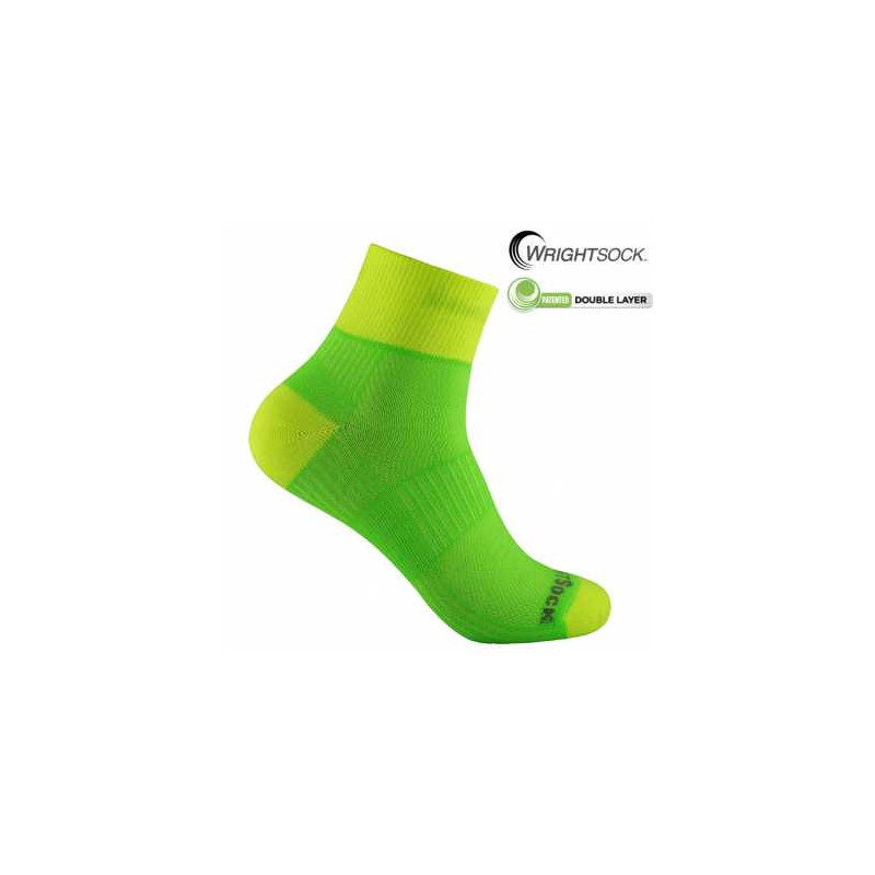 Wrightsock Coolmesh calcetin quarter green/yellow