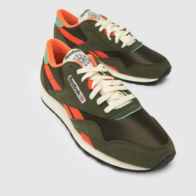 Reebok classic nylon green/orange/beige