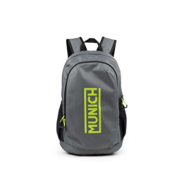 Munich gym sport recycled backpack slim Grey