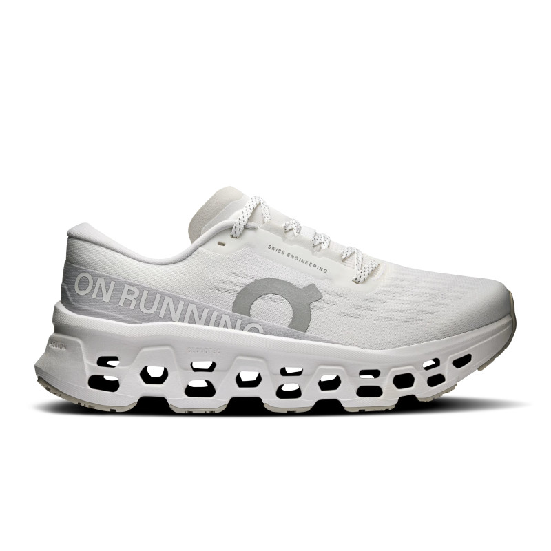 On cloudmonster 3 White/wolf