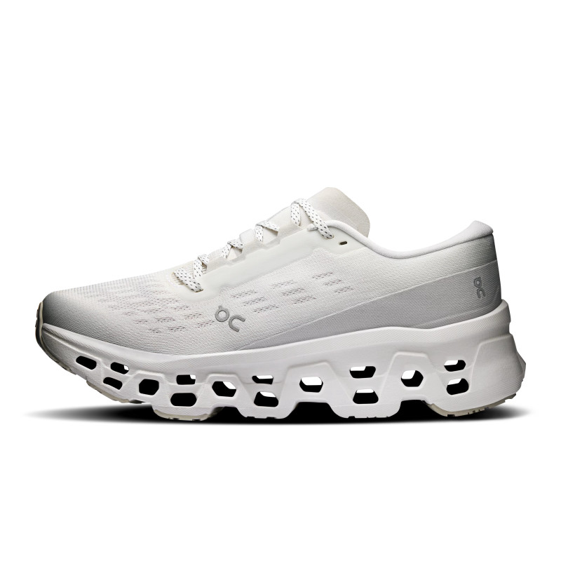 On cloudmonster 3 White/wolf