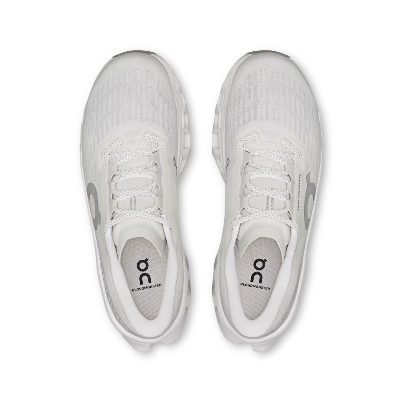 On cloudmonster 3 White/wolf