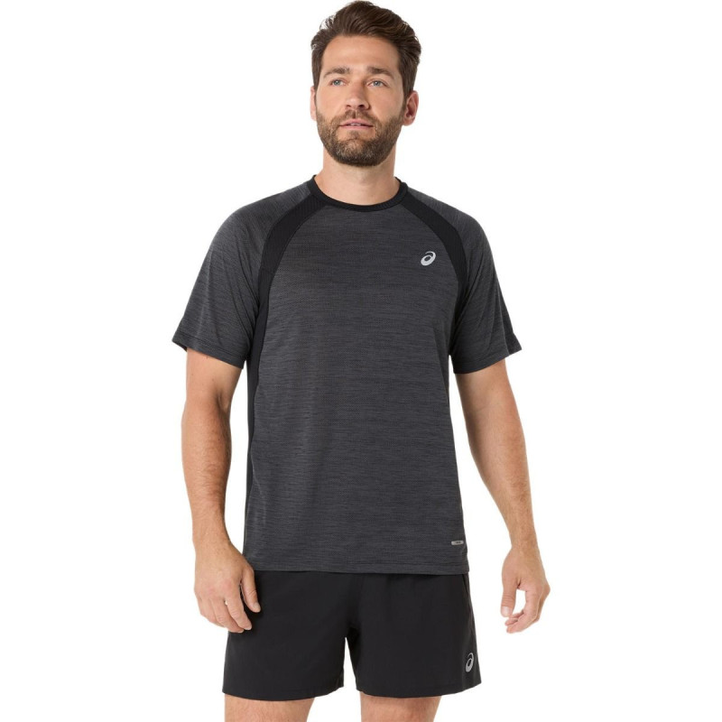 Asics road SS top T-shirt foggy black