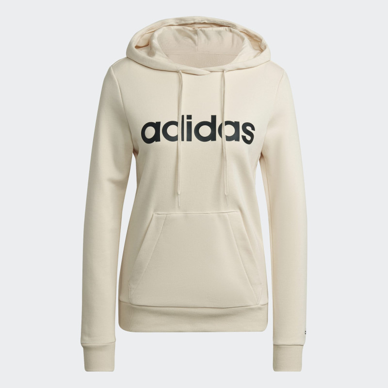 Adidas wmns linear french terry hoody ecrtin/black