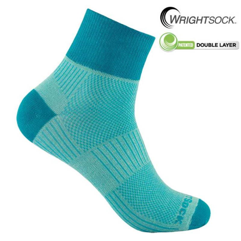 Wrightsoks coolmesh II quarter seamist-turquoise