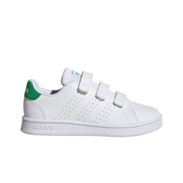 Adidas advantage cf c white/green velcro