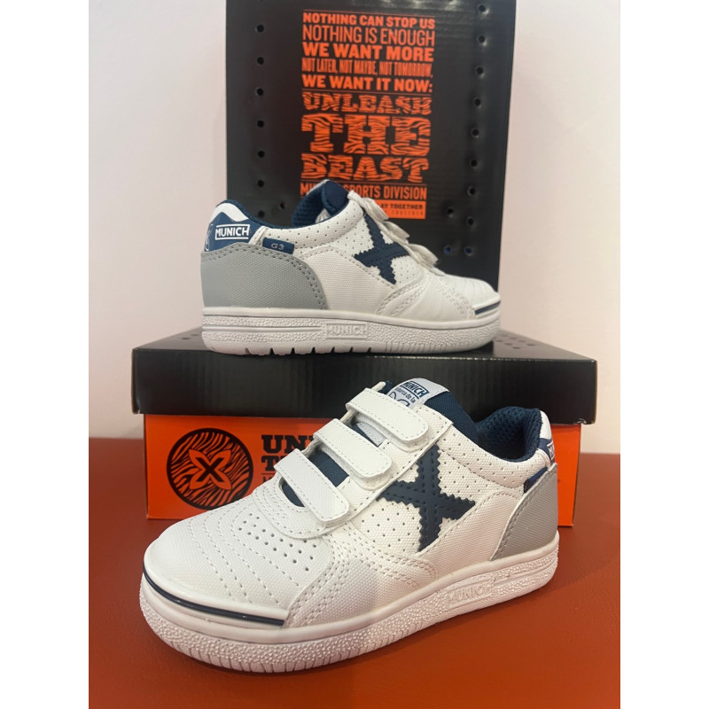 Munich G-3 velcro G5 317 white/navy grey