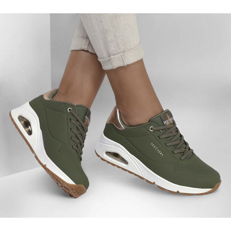 Skechers uno shimmer away Olive